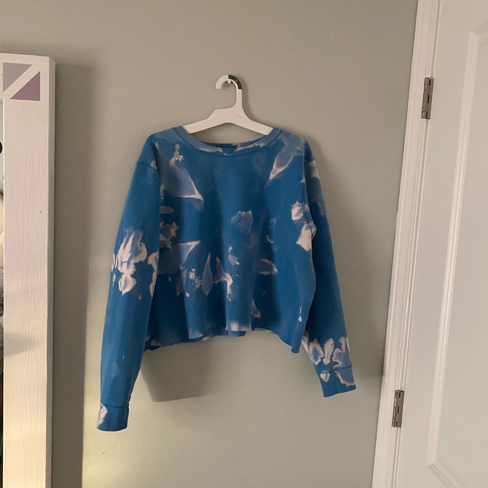 vintage cropped tye-dye crewneck
